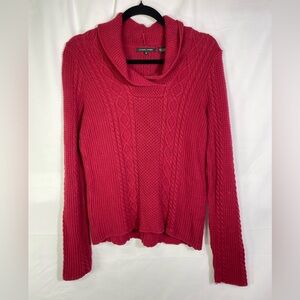 JEANNE PIERRE Women's Red Cowl Neck Sweater